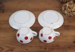 Paire de grandes tasses vintages en faïence n°11010