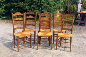 Lot de 6 chaises paillées n°11134