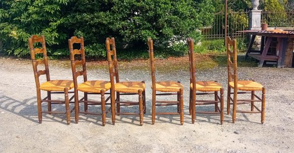 Lot de 6 chaises paillées n°11134