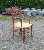 Ancien fauteuil paillé n°11141