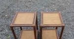 Paire de guéridons ou chevets vintages en rotin n°11142 // Réservés //
