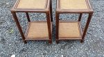 Paire de guéridons ou chevets vintages en rotin n°11142 // Réservés //