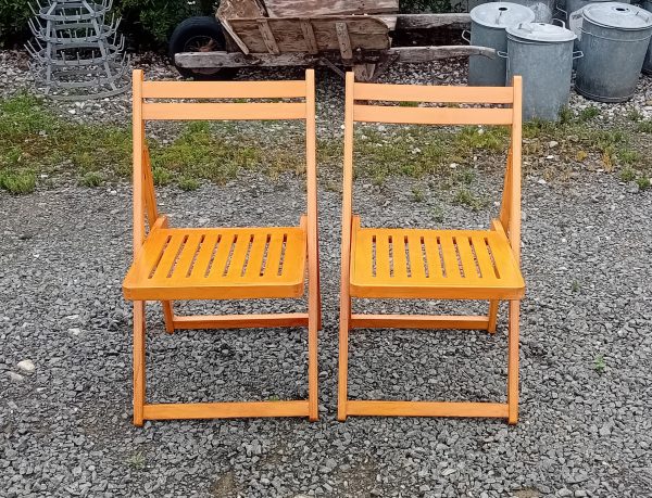 Paire de chaises vintages pliantes n°11144