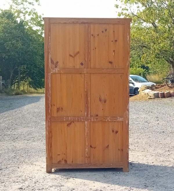 Ancienne armoire penderie en pin n°11230