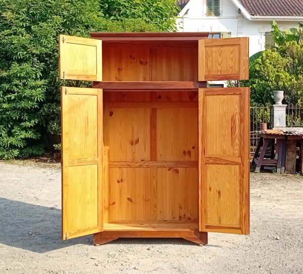 Ancienne armoire penderie en pin n°11230