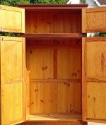 Ancienne armoire penderie en pin n°11230
