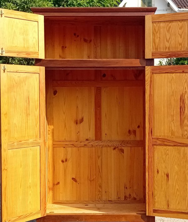 Ancienne armoire penderie en pin n°11230