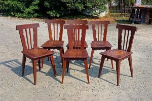Lot de 6 chaises vintages en chêne n°11233