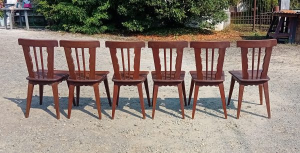 Lot de 6 chaises vintages en chêne n°11233