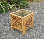Tables gigognes vintages en rotin n°11300