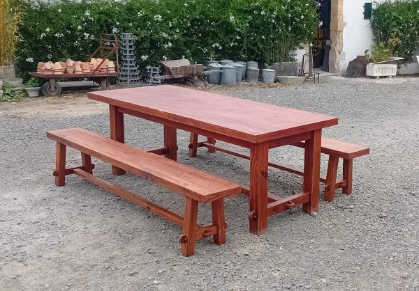 Grande table et ses 2 bancs n°11272