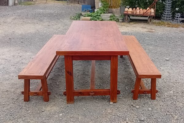 Grande table et ses 2 bancs n°11272