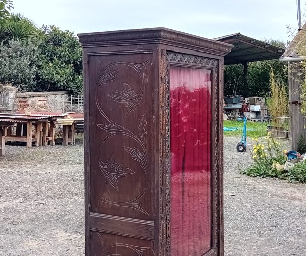 Ancienne vitrine Béarnaise en chêne n°11411