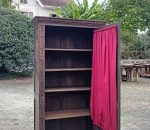 Ancienne vitrine Béarnaise en chêne n°11411