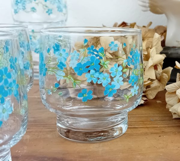 Lot de 10 verres vintages Myosotis n°11437