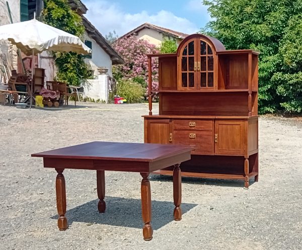 Ancienne table a rallonges Art déco Bidassoa Béhobie n°11237