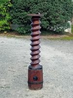 Ancienne vis de pressoir en chêne n°11380