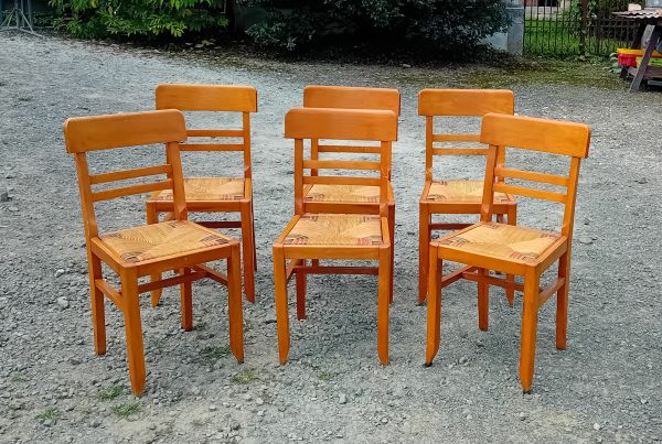 Lot de 6 chaises vintages a rénover n°11386