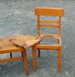 Lot de 6 chaises vintages a rénover n°11386