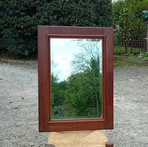 Ancien miroir avec cadre en bois n°11387