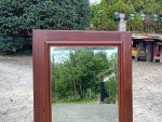 Ancien miroir avec cadre en bois n°11387