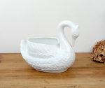 Jardinière en faïence / Cygne / n°11453