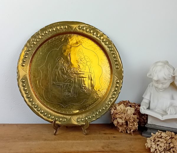 Ancien plateau en laiton béarnais n°11451