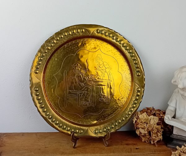 Ancien plateau en laiton béarnais n°11451