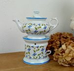 Tisanière complète en porcelaine / Barbeaux / Bleuets / n°11460