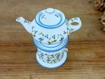 Tisanière complète en porcelaine / Barbeaux / Bleuets / n°11460