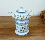 Tisanière complète en porcelaine / Barbeaux / Bleuets / n°11460