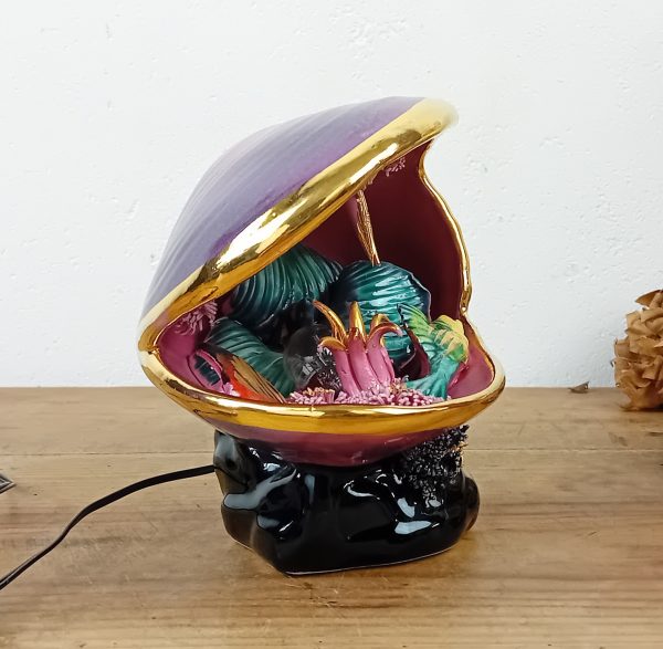 Veilleuse vintage en céramique / Moule / Poisson / Vallauris n°11461 // Réservé a V //