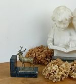Ancien serre livre en marbre / cerf / n°11462 // Réservé a V //