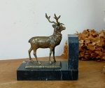 Ancien serre livre en marbre / cerf / n°11462 // Réservé a V //