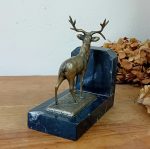 Ancien serre livre en marbre / cerf / n°11462 // Réservé a V //