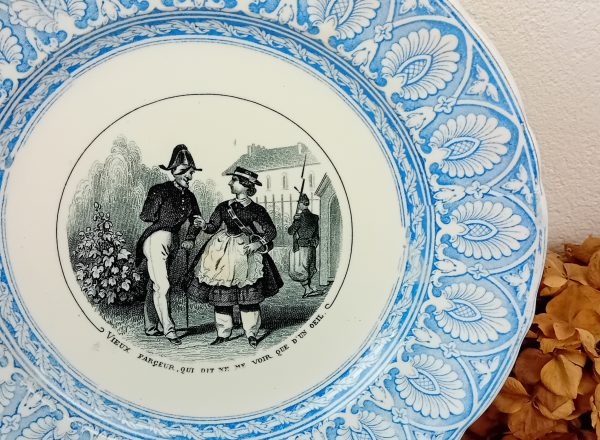 Ancienne assiette parlante Bordeaux Vieillard n°11473