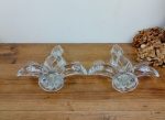 Paire de bougeoirs en cristal de Vannes n°11501