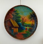 Tableau / Ancienne corbeille a riz peinte n°11508