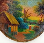 Tableau / Ancienne corbeille a riz peinte n°11508