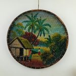 Tableau / Ancienne corbeille a riz peinte n°11507