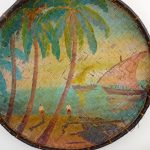 Tableau / Ancienne corbeille a riz peinte n°11506