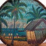 Tableau / Ancienne corbeille a riz peinte n°11505