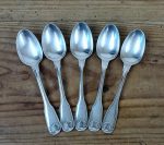 Lot de 5 cuillère a café en métal argenté Christofle n°11521