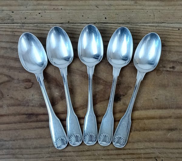 Lot de 5 cuillère a café en métal argenté Christofle n°11521