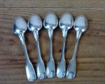 Lot de 5 cuillère a café en métal argenté Christofle n°11521