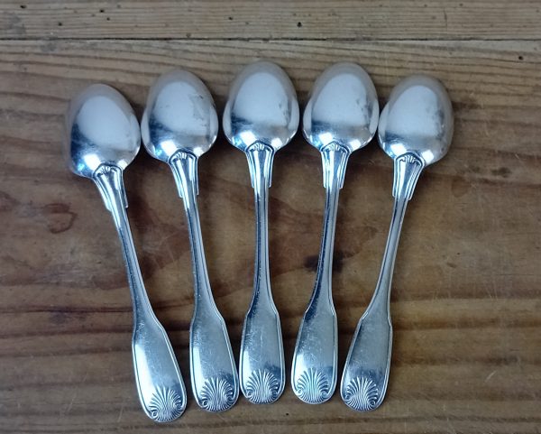 Lot de 5 cuillère a café en métal argenté Christofle n°11521