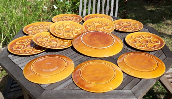 Service a huitres vintage en barbotine n°11674