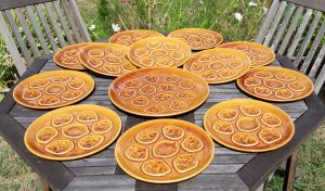 Service a huitres vintage en barbotine n°11674