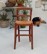 Ancienne chaise haute paillée n°11566