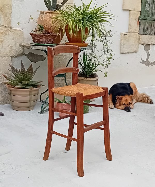 Ancienne chaise haute paillée n°11566
